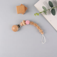 Load image into Gallery viewer, Beech Wooden Infant Baby Teething Necklace Toy Pacifier Clips
