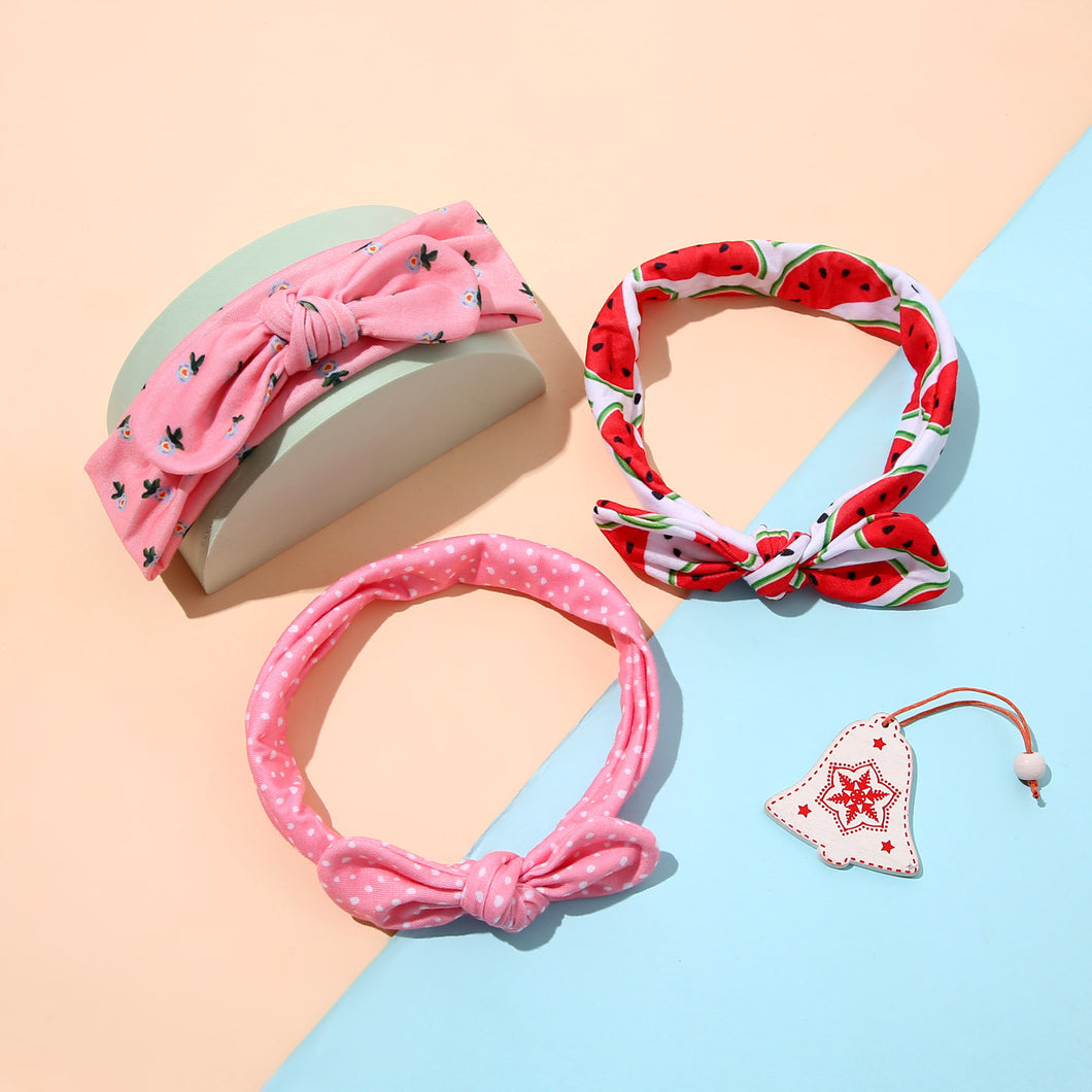 3-pack Allover Print Bow Headband Hair Accessories for Girls