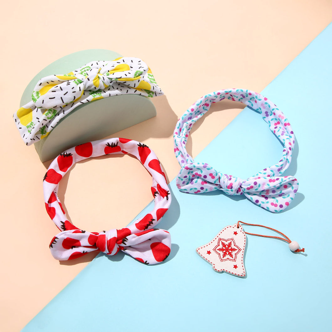 3-pack Allover Print Bow Headband Hair Accessories for Girls