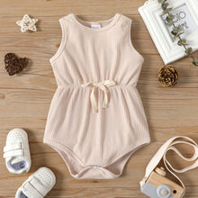 Load image into Gallery viewer, Baby Girl Solid Ribbed Sleeveless Tank Romper
