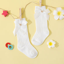 Load image into Gallery viewer, Baby / Toddler Pure Color Button Bow Decor Tube Socks
