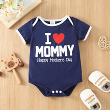 Load image into Gallery viewer, Mother&#39;s Day Baby Boy/Girl Love Heart and Letter Print Short-sleeve Romper
