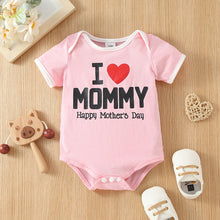 Load image into Gallery viewer, Mother&#39;s Day Baby Boy/Girl Love Heart and Letter Print Short-sleeve Romper
