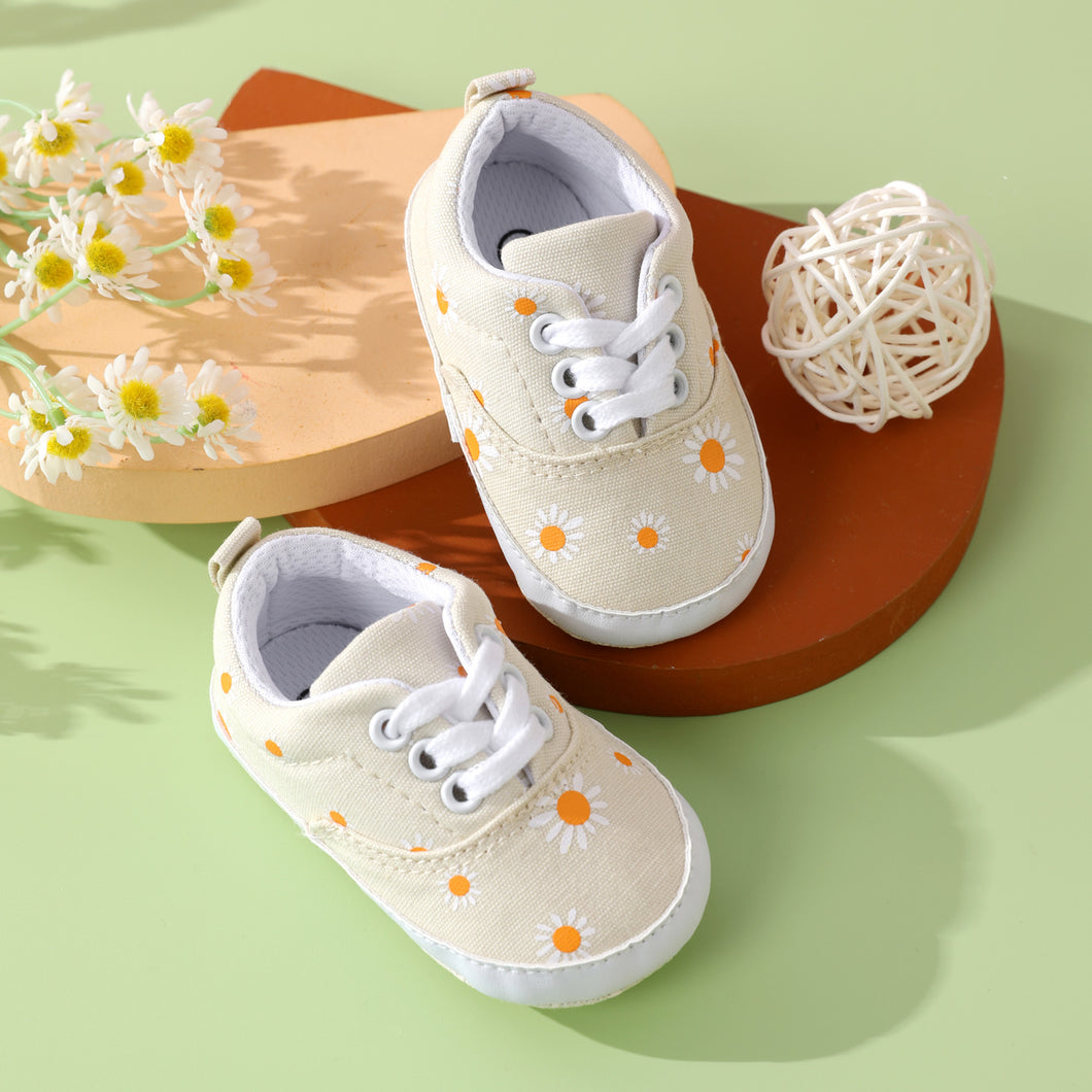 Baby / Toddler Daisy Pattern Lace-up Prewalker Shoes