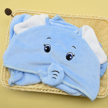 Load image into Gallery viewer, Baby Animal Face Hooded Towel Infant Baby Towel Coral Fleece Bath Blankets Kids Towel Bathrobe
