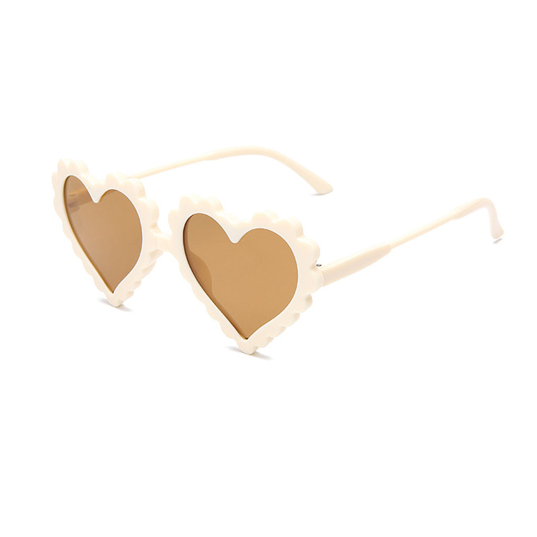 Kids Cute Flower Trim Heart Frame Decorative Glasses  (With Glasses Case)