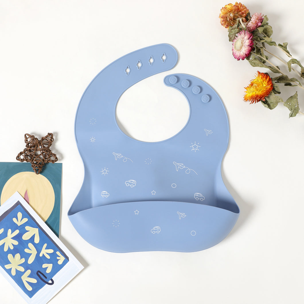 Cute Silicone Baby Bibs Soft Comfortable Adjustable Waterproof Bib Unisex Non-Messy