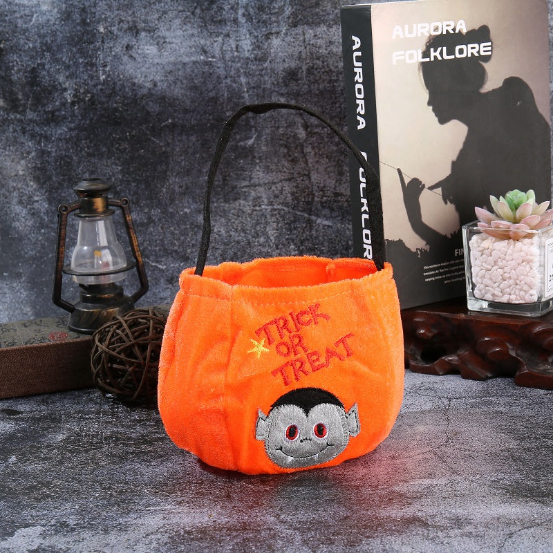 Halloween Portable Handle Pumpkin Trick or Treat Buckets Candy Bags Non-Woven Handbag Halloween Party Supplies