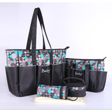 Load image into Gallery viewer, 5pcs/set Multifunction Diaper Bag &amp; Baby Bottle Holder &amp; Lunch Bag &amp; Changing Mat
