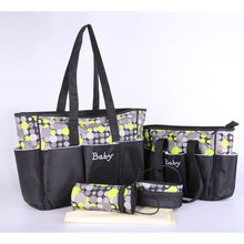 Load image into Gallery viewer, 5pcs/set Multifunction Diaper Bag &amp; Baby Bottle Holder &amp; Lunch Bag &amp; Changing Mat
