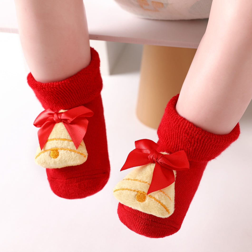 5-pairs Baby / Toddler Christmas 3D Cartoon Decor Non-slip Socks