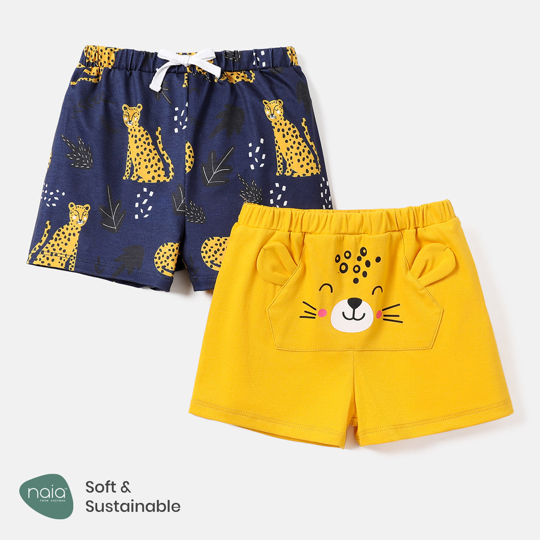 2-Pack Baby Boy Animal Print Cotton and Naia Shorts Set