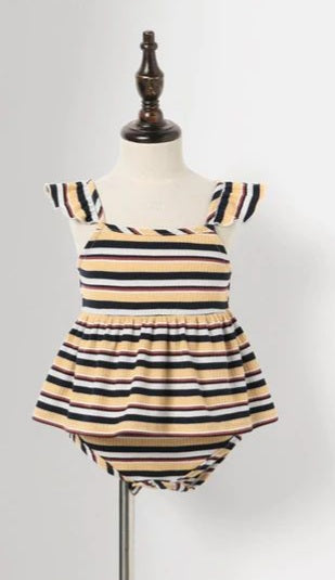 Striped Ribbed Sleeveless Spaghetti Strap Bodycon Dress for Mom and Me