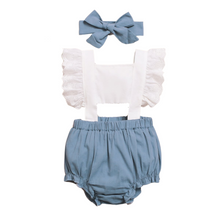 Load image into Gallery viewer, Flutter Sleeve Lace Romper with Headband Set
