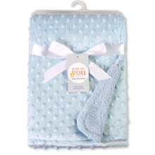 Load image into Gallery viewer, Dotted Fleece-lining Baby Blanket Swaddling Newborn Soft Bedding
